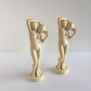 Vintage A. Santini Classical Figures made in Italy signed Twin Waterbearers